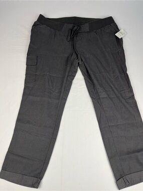 Motherhood Black Drawstring Cargo Maternity Pants